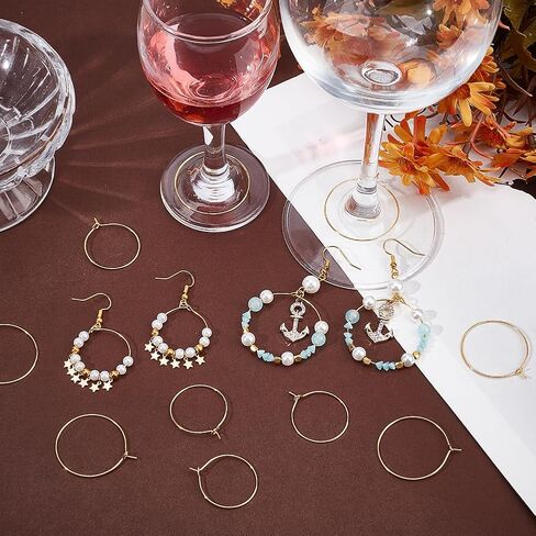 1 صندوق 160pcs 20mm 25mm 30mm 35mm 35mm Glass Charm حلقات سحر الفضة الفضية التي تصفح الأطواق الصغيرة النحاس الأصفر. in Saudi Arabia
