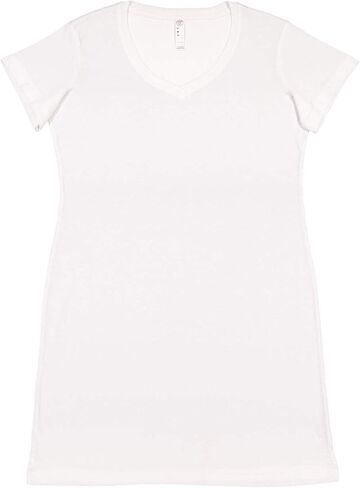 LAT Ladies 100% Cotton Jersey Short Sleeve V-Neck Swim Cover-up Dress (3522) in Saudi Arabia