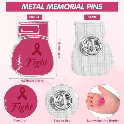 Ecally 50 Pcs Breast Cancer Awareness Pins Pink Ribbon Dove Pins Fight Breast Cancer Awareness Pins for Charity Public Recognition Survivor Campaign in Kuwait