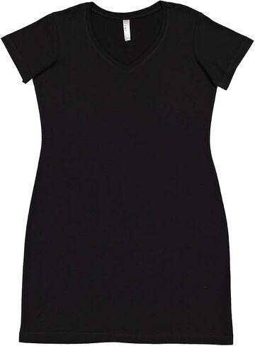 LAT Ladies 100% Cotton Jersey Short Sleeve V-Neck Swim Cover-up Dress (3522) in Saudi Arabia