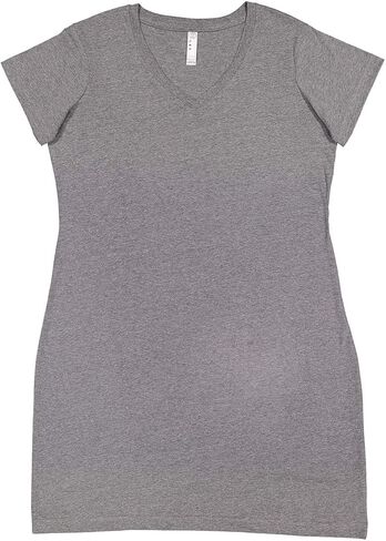 LAT Ladies 100% Cotton Jersey Short Sleeve V-Neck Swim Cover-up Dress (3522) in Saudi Arabia