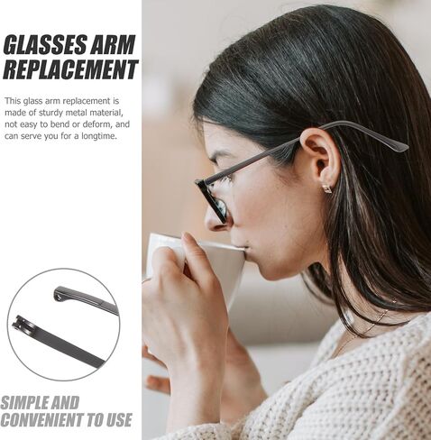 NOLITOY Metal Glasses Replacement Temple, Eyeglass Arms Legs Replacement, Universal Eyeglasses Arms Legs, DIY Temples for Glasses Sunglasses(1 Pair, Black) in Saudi Arabia