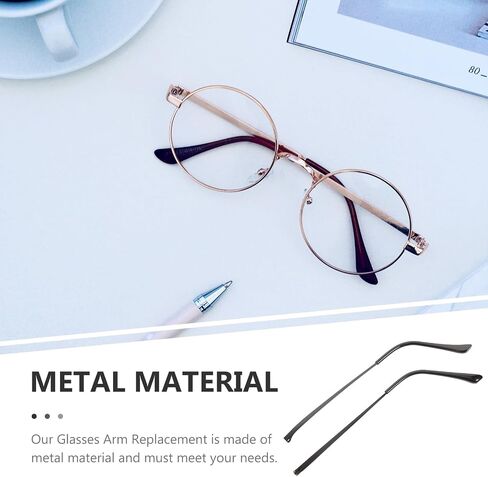 NOLITOY Metal Glasses Replacement Temple, Eyeglass Arms Legs Replacement, Universal Eyeglasses Arms Legs, DIY Temples for Glasses Sunglasses(1 Pair, Black) in Saudi Arabia