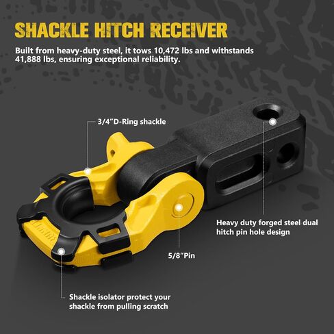 BUNKER INDUST Heavy Duty Recovery Strap Kit, 20'+8' Tow Strap + Winch Line Dampener +Snatch Block +D-Ring Shackles + Gloves +Soft Shackle +Bag,Off Road 4x4 Gear Winch Accessories in Kuwait