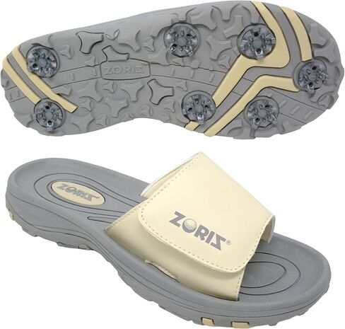 ZORIZ Golf Slides for Men and Women, Sports Slip On Sandals With Removable Spikes, Golf Footwear With Deeper Heel Cup and Higher Sidewalls for Secure Comfort in Saudi Arabia