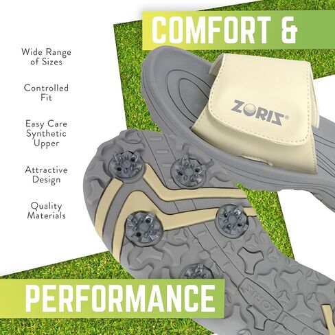 ZORIZ Golf Slides for Men and Women, Sports Slip On Sandals With Removable Spikes, Golf Footwear With Deeper Heel Cup and Higher Sidewalls for Secure Comfort in Saudi Arabia