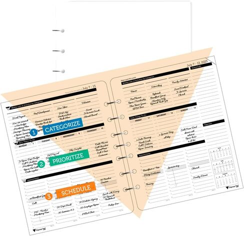 Planner Pad 7 Hole Leaf Leaf 3-Tier Downlel Down Down 12 Months ، يوليو 2025-يونيو 2026/العام الأكاديمي ، الحبر الأخضر الناعم ، 6 3/4 "× 8 1/2" in Saudi Arabia