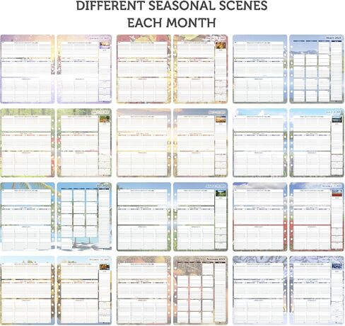 Planner Pad 7 Hole Leaf Leaf 3-Tier Downlel Down Down 12 Months ، يوليو 2025-يونيو 2026/العام الأكاديمي ، الحبر الأخضر الناعم ، 6 3/4 "× 8 1/2" in Saudi Arabia