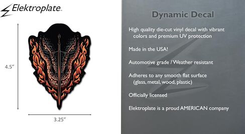 elektroplate منزل مرخص رسميا من Dragon Valyrian Steel Sword Scal - 4.5 "× 3.25" | Premium All Weather for Car و Gater Botto و Laudop و Cooler و Toolbox و Phone | صنع في الولايات المتحدة in Saudi Arabia