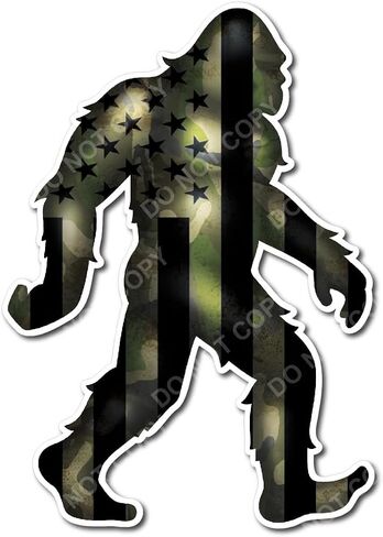 Decals by Haley Brown 12-inch Sasquatch Bigfoot Sticker - Decal Sticker for Car, Truck, Bumper - 3M Vinyl Decal for Vehicle, Indoor/Outdoor Use Sticker, Patriotic Yeti Design in Saudi Arabia