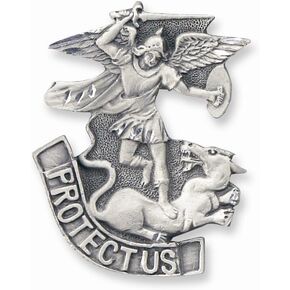 Solid St. Michael Protect Us Visor Clip in Saudi Arabia