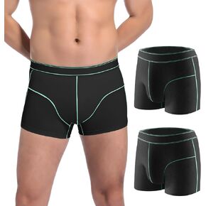 Carer Incontinence Underwear for Men Washable Mens Cotton Incontinence Boxer Briefs with Front 100ml Absorbent Bladder Leak Proof Underwear 2pk-L (Black,Gray) in Kuwait