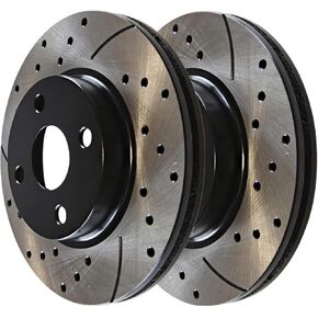 AutoShack Black Hat Drilled and Slotted Brake Rotors Front Brake Rotor Replacement Kit for 2012-2019 Nissan Versa 2014-2019 Versa Note 2015-2019 Micra 1.6L FWD PR1080983LR in Saudi Arabia