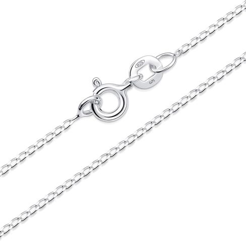 Amberta Solid 925 Sterling Silver Chain للنساء الرجال | فائقة الرقيقة الرقيقة وربط المربع القوي كبح سنغافورة ثعبان الأفعى قلادة رقيقة 12/18/20/22/24 بوصة in Saudi Arabia