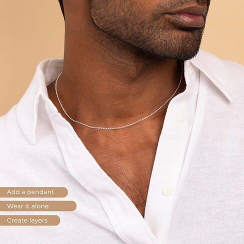 Amberta Solid 925 Sterling Silver Chain للنساء الرجال | فائقة الرقيقة الرقيقة وربط المربع القوي كبح سنغافورة ثعبان الأفعى قلادة رقيقة 12/18/20/22/24 بوصة in Saudi Arabia