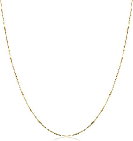 Kooljewelry 18k Yellow Gold 0.5 mm Venetian Box Chain Necklace (16, 18, 20, 22, 24, 30 or 36 inch) in Saudi Arabia