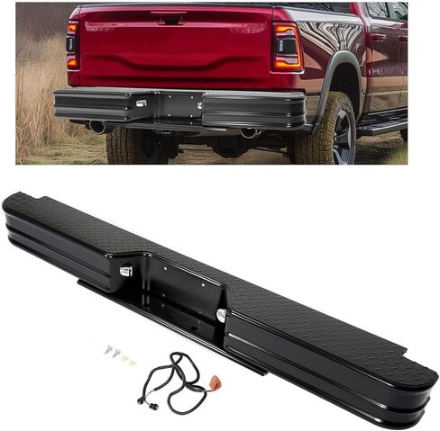 KUAFU Rear Bumper Compatible with 1967-1991 C/K Fleetside 1978-1985 Ram charger 1978-1998 Ford Bronco F250 F350HD Styleside (Compatible with 21000 Fey vehicle specific mounting kit) in Saudi Arabia