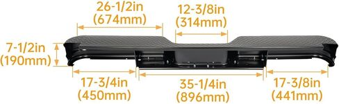 KUAFU Rear Bumper Compatible with 1967-1991 C/K Fleetside 1978-1985 Ram charger 1978-1998 Ford Bronco F250 F350HD Styleside (Compatible with 21000 Fey vehicle specific mounting kit) in Saudi Arabia
