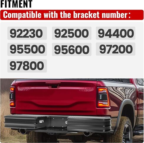 KUAFU Rear Bumper Compatible with 1967-1991 C/K Fleetside 1978-1985 Ram charger 1978-1998 Ford Bronco F250 F350HD Styleside (Compatible with 21000 Fey vehicle specific mounting kit) in Saudi Arabia