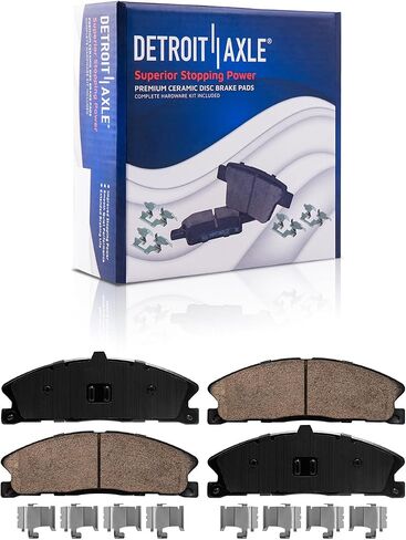 Detroit Axle - مجموعة الفرامل الأمامية لعام 2013-2019 Ford Explorer Flex Taurus Lincoln MKT MKS Replacement 2014 2015 2015 2017 2018 Bregled & Slotted Brakes Rotors Ceramic Brake Pads: 13.86 "Inch Rotor in Saudi Arabia