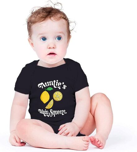 Listery Auntie's Main Squeeze طقم قطعة واحدة للأطفال حديثي الولادة البنات والأولاد ارتداءها مضحك العمة رومبير للجنسين الطفل in Saudi Arabia