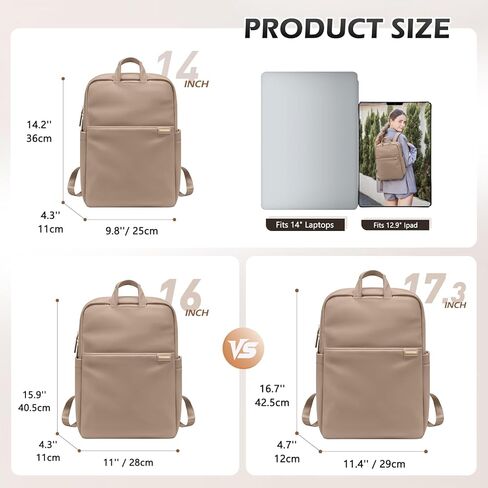 Slim Laptop Backpack for Women, Lightweight Business Backpack for Women Computer Bag Purse for Commuting, Fit 16 Inch, Black in Kuwait