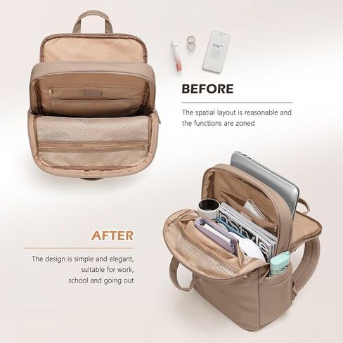 Slim Laptop Backpack for Women, Lightweight Business Backpack for Women Computer Bag Purse for Commuting, Fit 16 Inch, Black in Kuwait