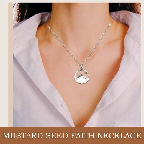 Mustard Seed Necklace for Women Christian Gifts Move Mountains Necklaces Jewelry Religious Faith Graduation Gift in Saudi Arabia