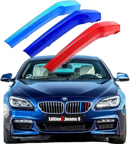 3-Color M Performance Grille Trim for 12-18 BMW 6 series F06 F12 F13 Fit 640dX 640i 640iX 650i 650iX 2012 2013 2014 2015 2016 2017 2018 Stripe Grill Kidney Insert Cover in Saudi Arabia