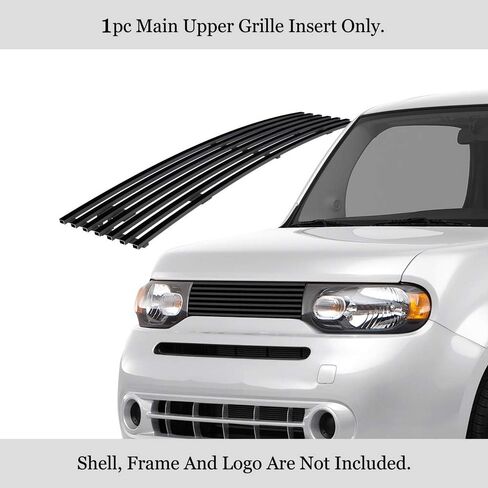 APS Compatible with Nissan Cube 2009-2014 Main Upper Stainless Steel SS Black Billet Front Grill Grille Insert S18-H83668N in Saudi Arabia