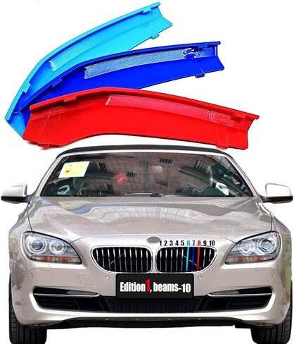 3-Color M Performance Grille Trim for 12-18 BMW 6 series F06 F12 F13 Fit 640dX 640i 640iX 650i 650iX 2012 2013 2014 2015 2016 2017 2018 Stripe Grill Kidney Insert Cover in Saudi Arabia