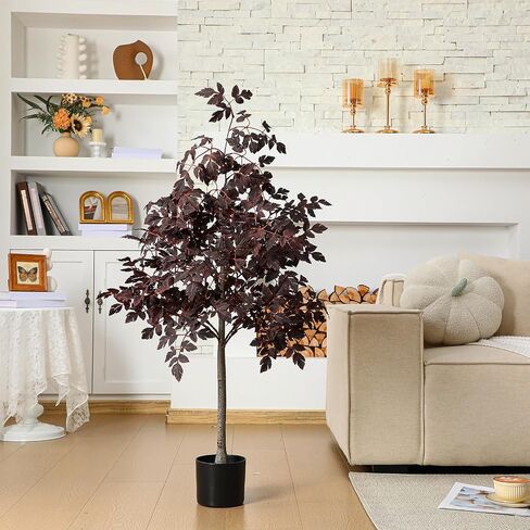 4ft الخريف البرقوق cimicifuga شجرة البذور الشكر الاصطناعي ficus ورقة الشجرة ديكور الخريف ديكور الصعود للحفل in Kuwait