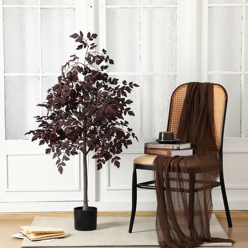 4ft الخريف البرقوق cimicifuga شجرة البذور الشكر الاصطناعي ficus ورقة الشجرة ديكور الخريف ديكور الصعود للحفل in Kuwait