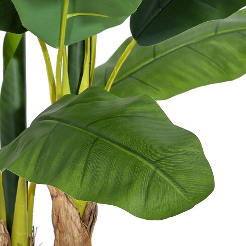 GarveeHome Artificial Banana Tree, 7FT Faux Banana Tree with Grey Planter, Artificial Plants with 24 Faux Banana Leaves Plant for Home Office Decor in Saudi Arabia