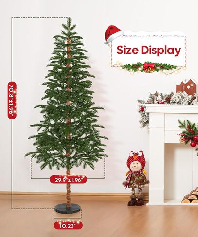 Decoway 6 FT Artificial Christmas Tree, Unlit Xmas Tree with 641 Green PE Tips for Indoor Outdoor Decorations Holiday Decor in Saudi Arabia