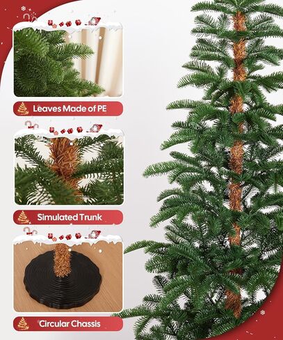Decoway 6 FT Artificial Christmas Tree, Unlit Xmas Tree with 641 Green PE Tips for Indoor Outdoor Decorations Holiday Decor in Saudi Arabia