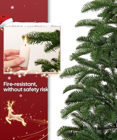 Decoway 6 FT Artificial Christmas Tree, Unlit Xmas Tree with 641 Green PE Tips for Indoor Outdoor Decorations Holiday Decor in Saudi Arabia