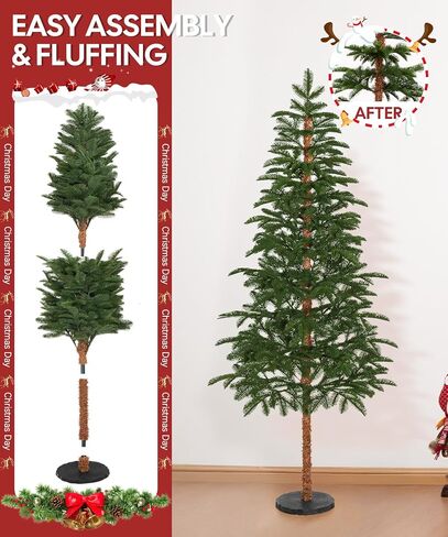 Decoway 6 FT Artificial Christmas Tree, Unlit Xmas Tree with 641 Green PE Tips for Indoor Outdoor Decorations Holiday Decor in Saudi Arabia