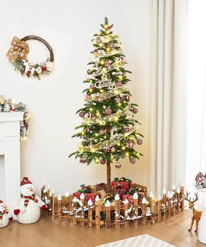Decoway 6 FT Artificial Christmas Tree, Unlit Xmas Tree with 641 Green PE Tips for Indoor Outdoor Decorations Holiday Decor in Saudi Arabia