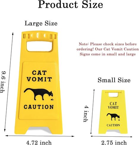 Mini Cat Vomit Caution Sign 2 Pack-Cute Funny Cat Desk Decor for Cat Lovers-Cat Mom or Cat Dad Gag Gifts for Pet Owners-Humors Quirky Cat Themed Room Home Office Decoration in Kuwait