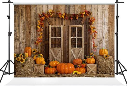 Kate 10×10ft Autumn Backdrop Photography Thanksgiving Background Pumpkin Hay Maple Wood Floor Decor Background for Thanksgiving Day in Saudi Arabia