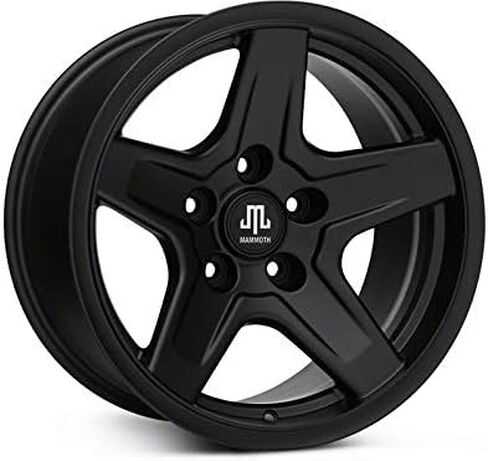 ماموث بولدر العجلة السوداء غير اللامع. 17x9 ؛ -6 مم إزاحة متوافقة مع 07-18 Jeep Wrangler JK in Kuwait