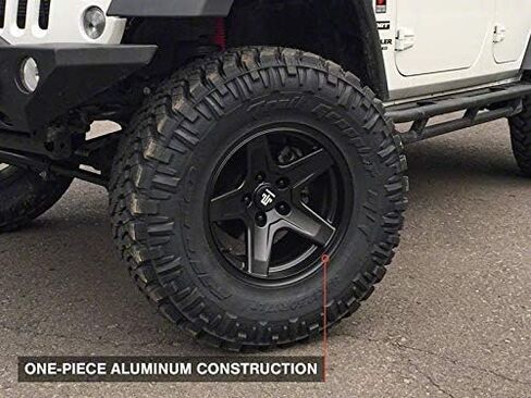 ماموث بولدر العجلة السوداء غير اللامع. 17x9 ؛ -6 مم إزاحة متوافقة مع 07-18 Jeep Wrangler JK in Kuwait