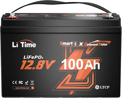 Litime 12V 100ah OBM Bluetooth LifePo4 بطارية مع حماية منخفضة الإيقاع ، مجموعة 31 بطارية الليثيوم ، 100A BMS ، كحد أقصى. 15000 دورة ، مثالية للتصيد المحركات ، RVs ، القارب ، البحرية ، خارج الشبكة in Kuwait