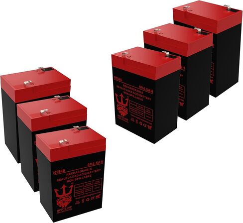 Brand NT645 6V 4.5Ah SLA Rechargeable Replacement Battery for Lithonia Lighting ELB 06042 250 Watts, Black 6 Pack in Kuwait