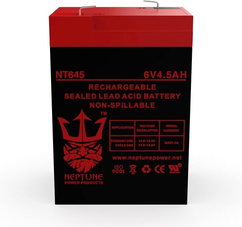 Brand NT645 6V 4.5Ah SLA Rechargeable Replacement Battery for Lithonia Lighting ELB 06042 250 Watts, Black 6 Pack in Kuwait