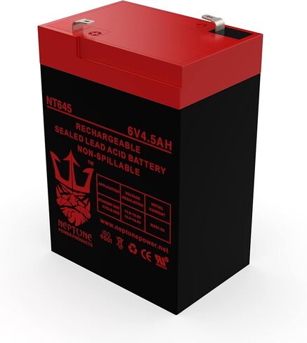 Brand NT645 6V 4.5Ah SLA Rechargeable Replacement Battery for Lithonia Lighting ELB 06042 250 Watts, Black 6 Pack in Kuwait