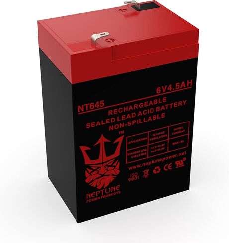 Brand NT645 6V 4.5Ah SLA Rechargeable Replacement Battery for Lithonia Lighting ELB 06042 250 Watts, Black 6 Pack in Kuwait
