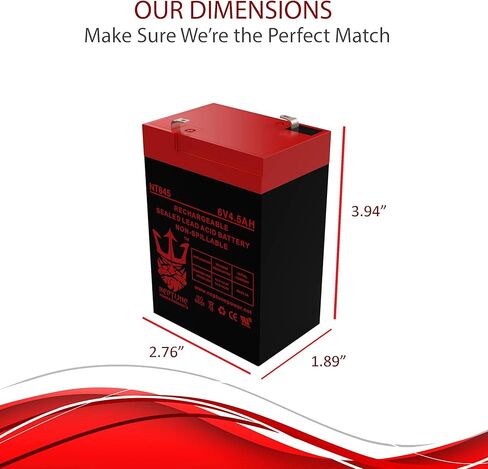 Brand NT645 6V 4.5Ah SLA Rechargeable Replacement Battery for Lithonia Lighting ELB 06042 250 Watts, Black 6 Pack in Kuwait
