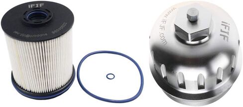 iFJF TP1015 Fuel Filter and 134001 Housing Cap Replacement for Duramax 6.6L 2017-2024 Chevy Silverado/GMC Sierra 2500HD 3500HD L5P Diesel Engine(Silver Cap) in Saudi Arabia